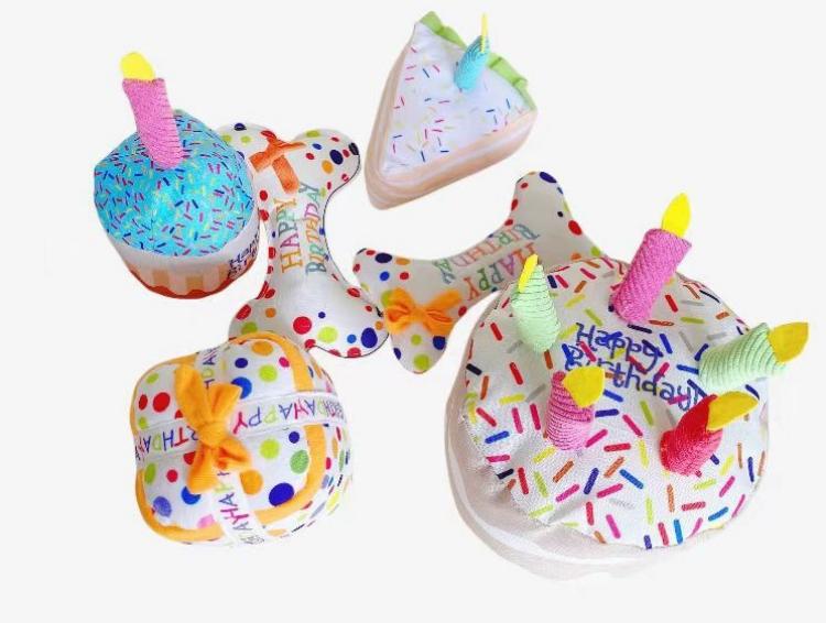 Chew-Resistant Pet Birthday Plush Toys